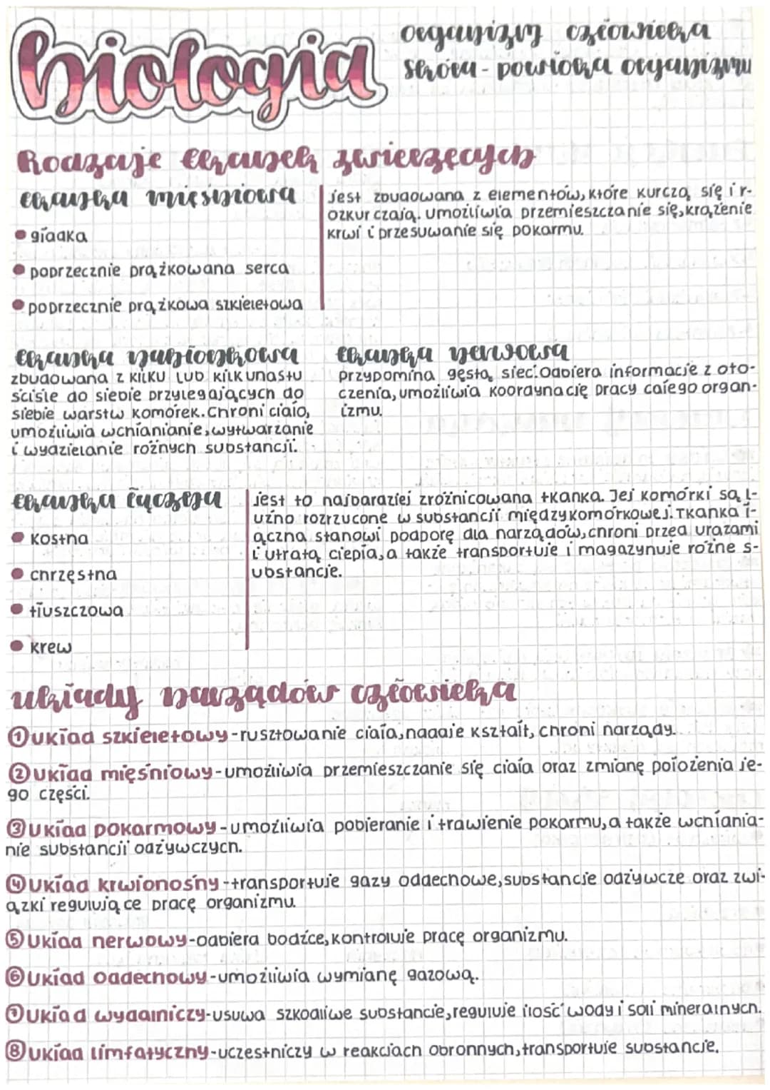 biologia
Rodzaje Cerausch zwierzęcych
erayha miesiziowa Jest zouaowana z elementów, które Kurczą się ir-
Ozkur czają. Umożliwia przemieszcza