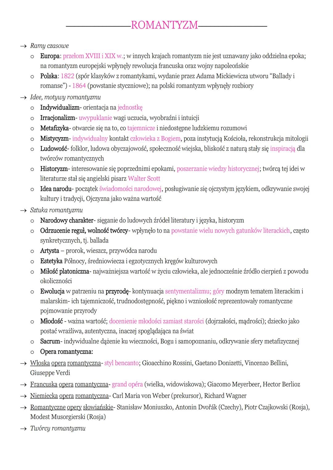 -ROMANTYZM-
→ Ramy czasowe
o Europa: przełom XVIII i XIX w.; w innych krajach romantyzm nie jest uznawany jako oddzielna epoka;
na romantyzm