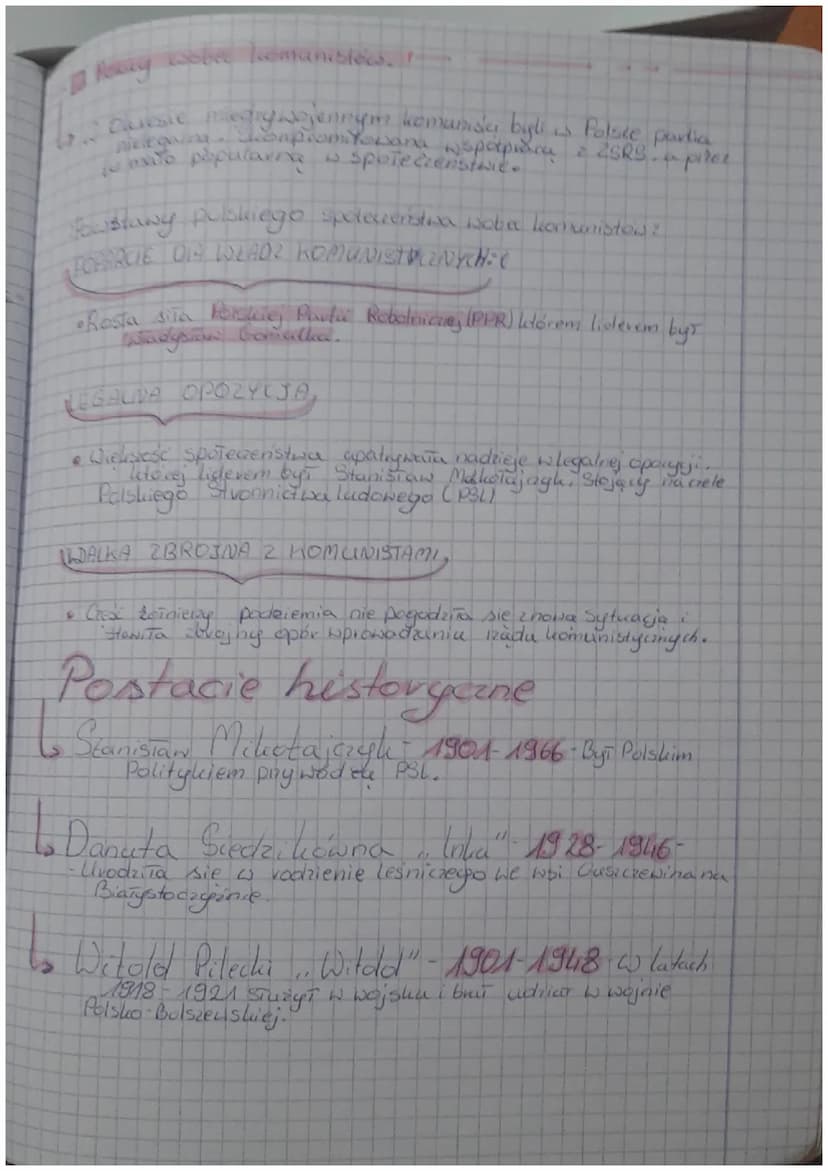 : Poczatele władzy komunistów
w Polsce:
O
Daty'
-> 1944- Delivet o reformie volnej.
1946- Refendam ludowe
194f- Wybory do sejma ustawodawcze