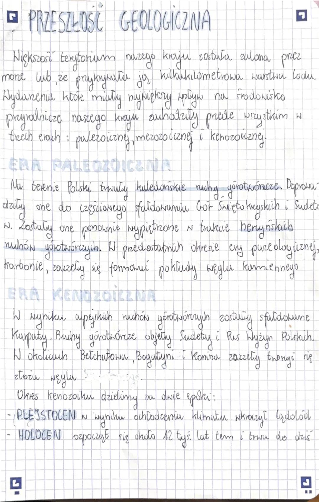 PRZESZŁOSC GEOLOGICZNA
1
Większość terytorium nazego kraju została zalona przez
more lub że przykrywała ją kilkukilometrowa warstwa lodu.
Dy