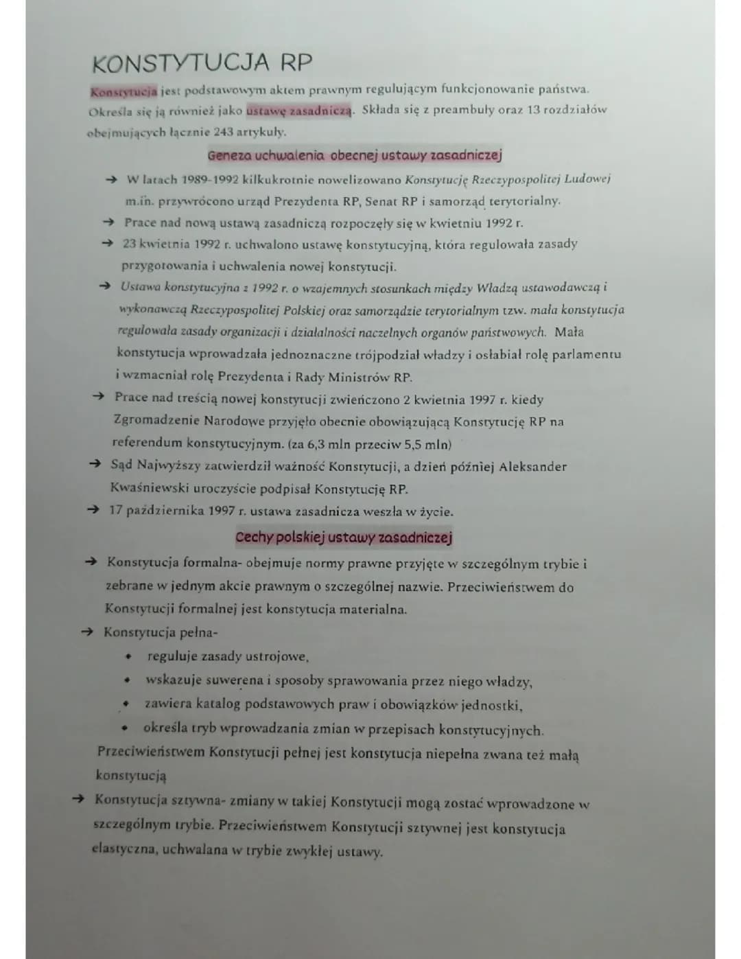 Konstytucja RP Rzeczypospolitej Polskiej 