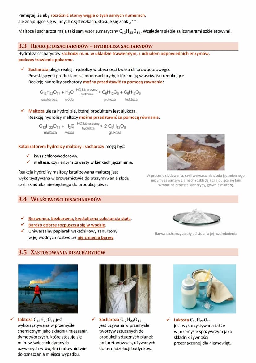 T. CUKRY
1 SACHARYDY
Sacharydy, nazywane inaczej cukrami lub węglowodanami, to wielofunkcyjne pochodne węglowodorów,
których cząsteczki opró