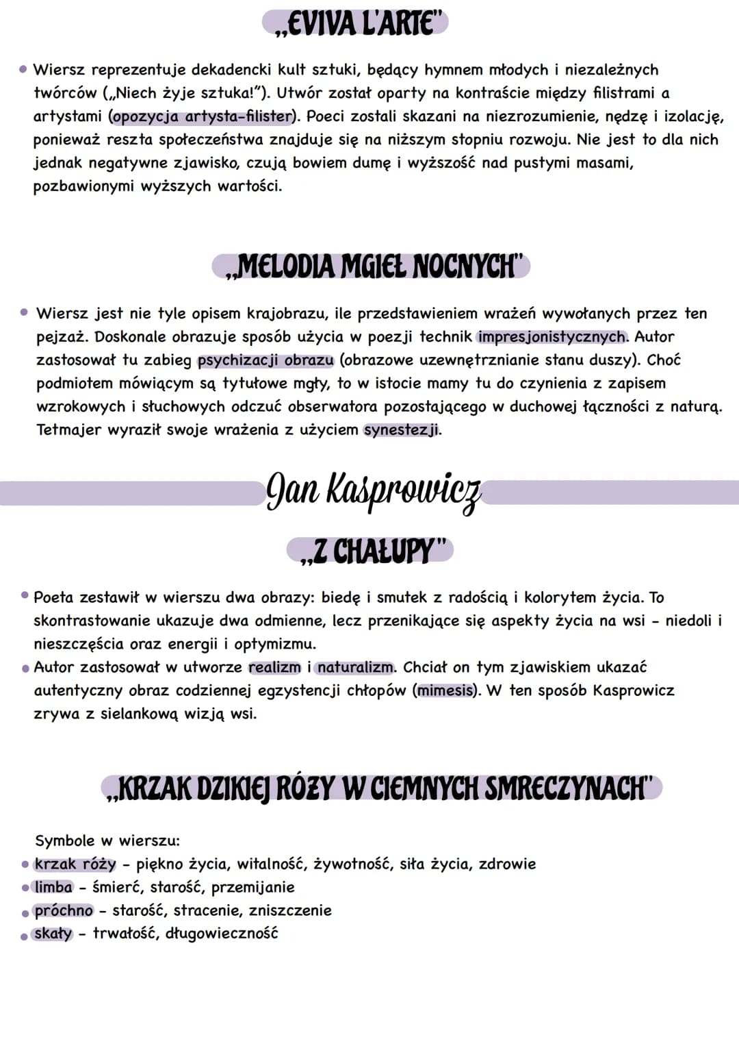 Młoda Polska
pojęcia
dekadentyzm - postawa człowieka przełomu XIX i XX w. cechująca się skrajnym pesymizmem,
poczuciem schyłkowości, prześwi