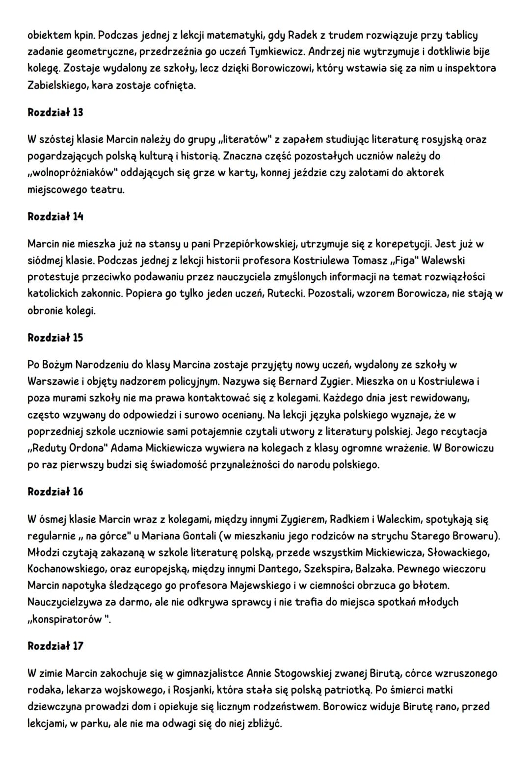 SYZYFOWE PRACE
Rozdział 1
Ośmioletni Marcin Borowicz na początku stycznia rozpoczyna naukę w wiejskiej szkole w
Owczarach. Rodzice pozostawi