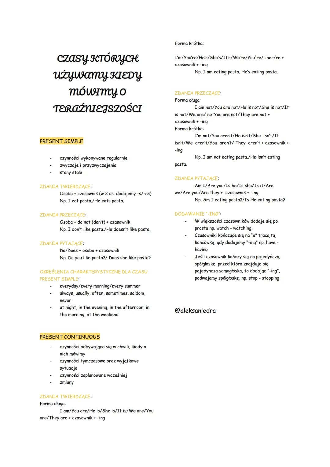 CZASY KTÓRYCH
używamy KIEDY
mówimy o
TERAŹNIEJSZOŚCI
PRESENT SIMPLE
czynności wykonywane regularnie
zwyczaje i przyzwyczajenia
stany stałe
Z