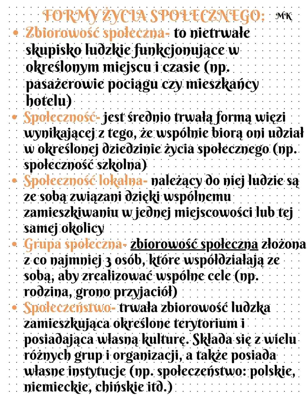 MK
Społeczeństwo
POJĘCIA:
Status- to określenie miejsca danej jednostki
(lub jednostek w zbiorowości).
Rola społeczna- prezentowanie w konta