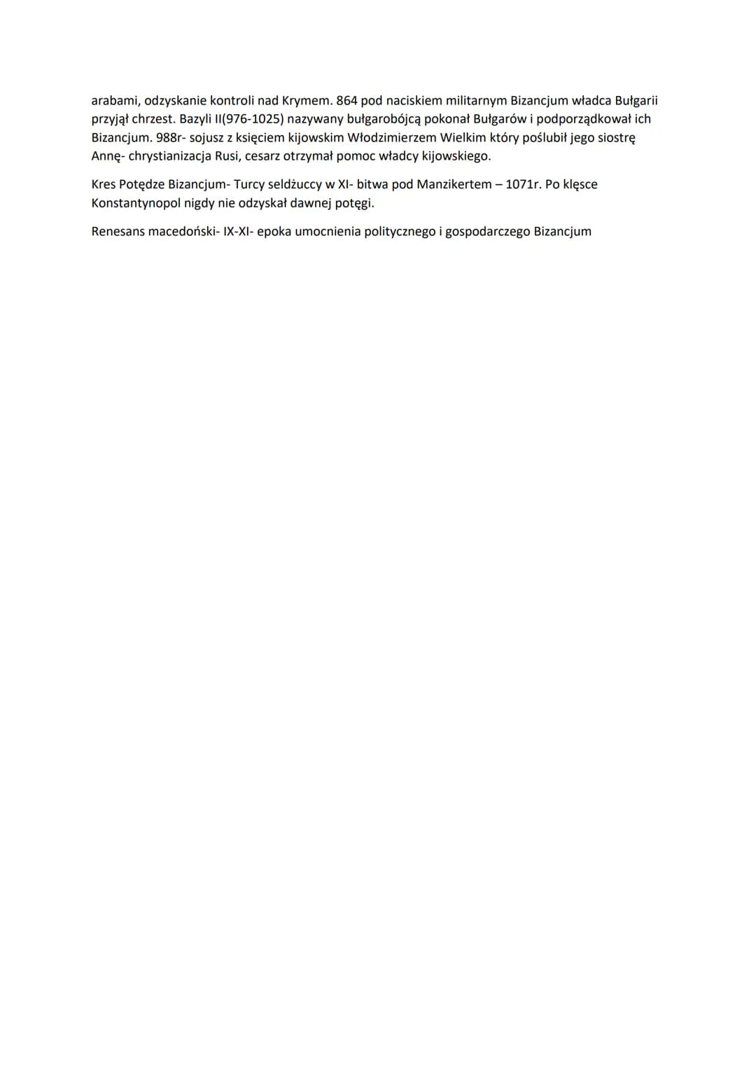 CESARSRWO BIZANTYJSKIE
Bizantyjczycy do XVw nazywali się Rzymianami lub Chrześcijanami, byli jednak Rzymianami greckiego
kręgu językowego- n