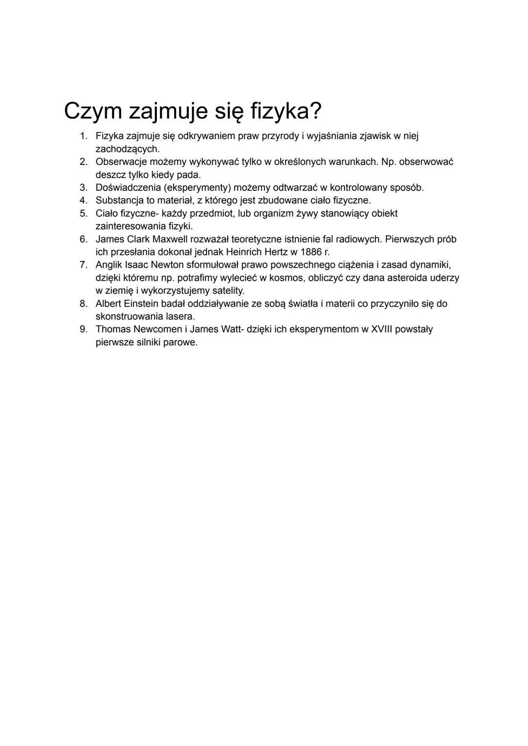 Czym zajmuje się fizyka?