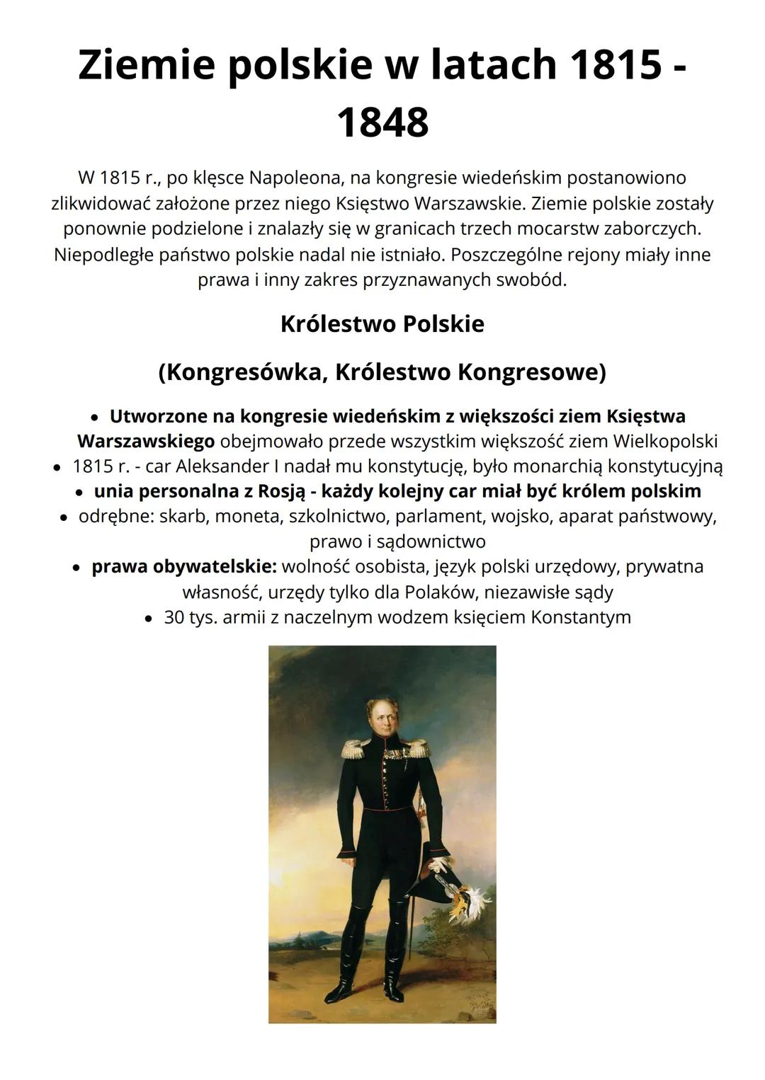 Historia Ziem Polskich 1815-1848: Kultura, Polityka i Społeczeństwo