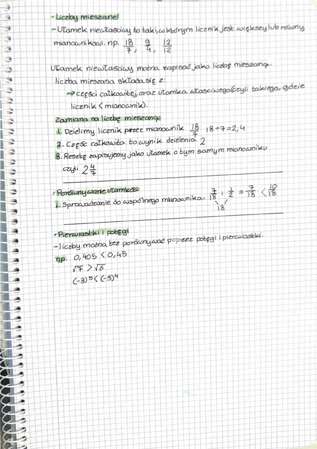Porównywanie liczb
•Liczby wymieme-to wszystkie liczby, to wszystkie liczby które
można zapisać w postaci ułamka
do liczb wymiernych należą: