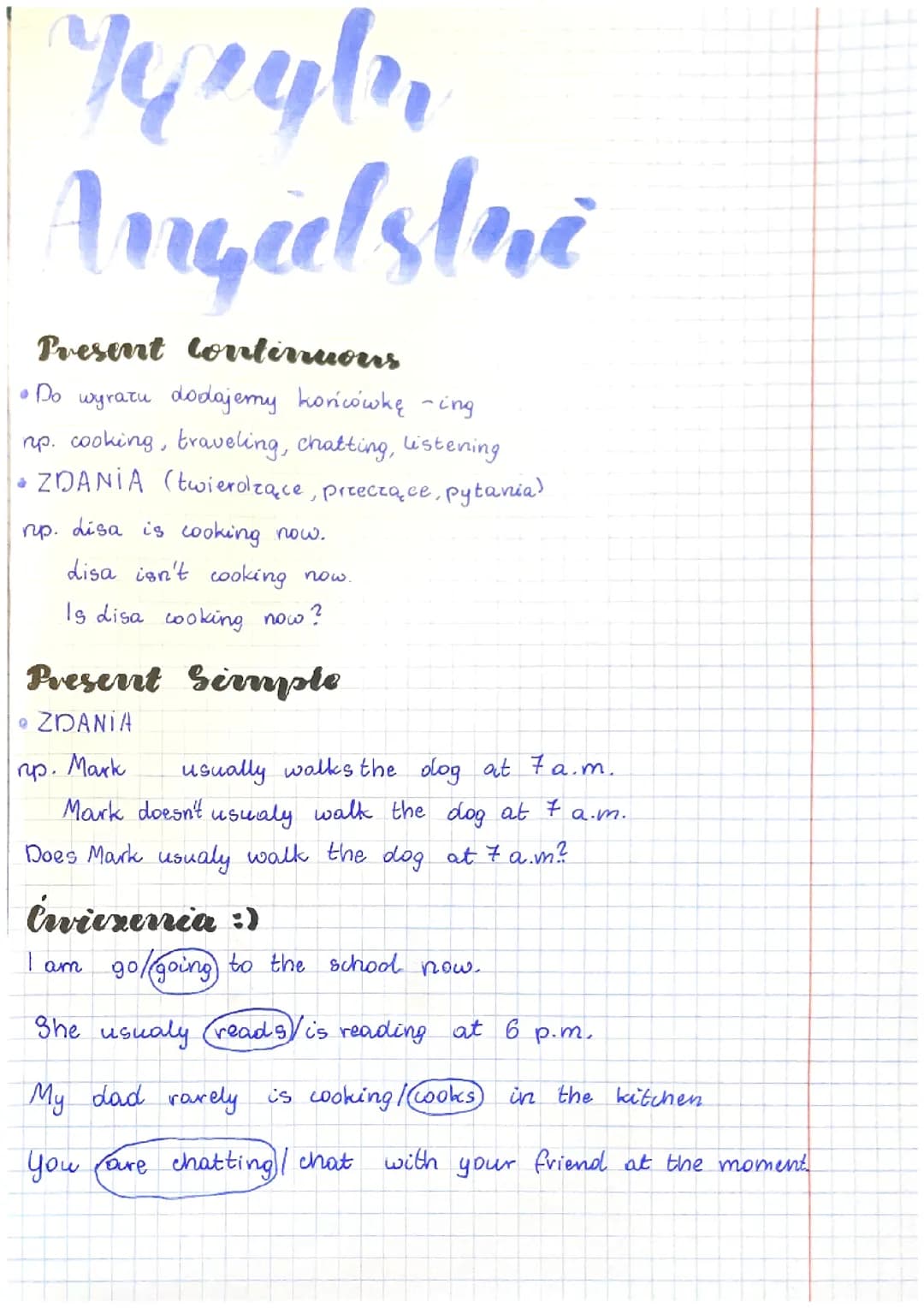 J ang present continous i simple 