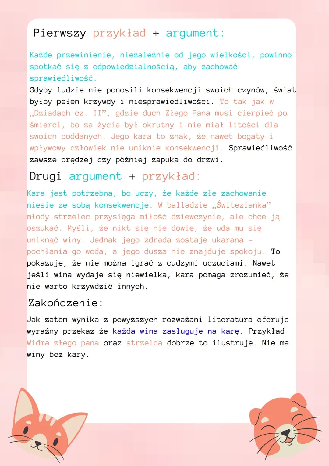 # Rozprawka

Temat:
Czy uważasz, że każda wina zasługuje na karę? Udowodnij

słuszność swojego sądu posługując się przykładami z
Lektury

ob