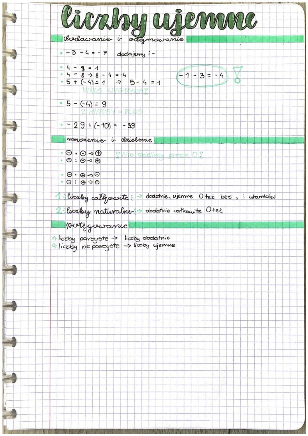 liczby ujemne
dodawanie i odejmowanie
13-4=-7
dodajemy -
3 = 1
5+(-4)=1 →
4-8-8-4=-4
HINGS W
5-(-4)=9
-1-3=-4
5-4=1
2 MIL
PLUS
- 29+ (-10) =