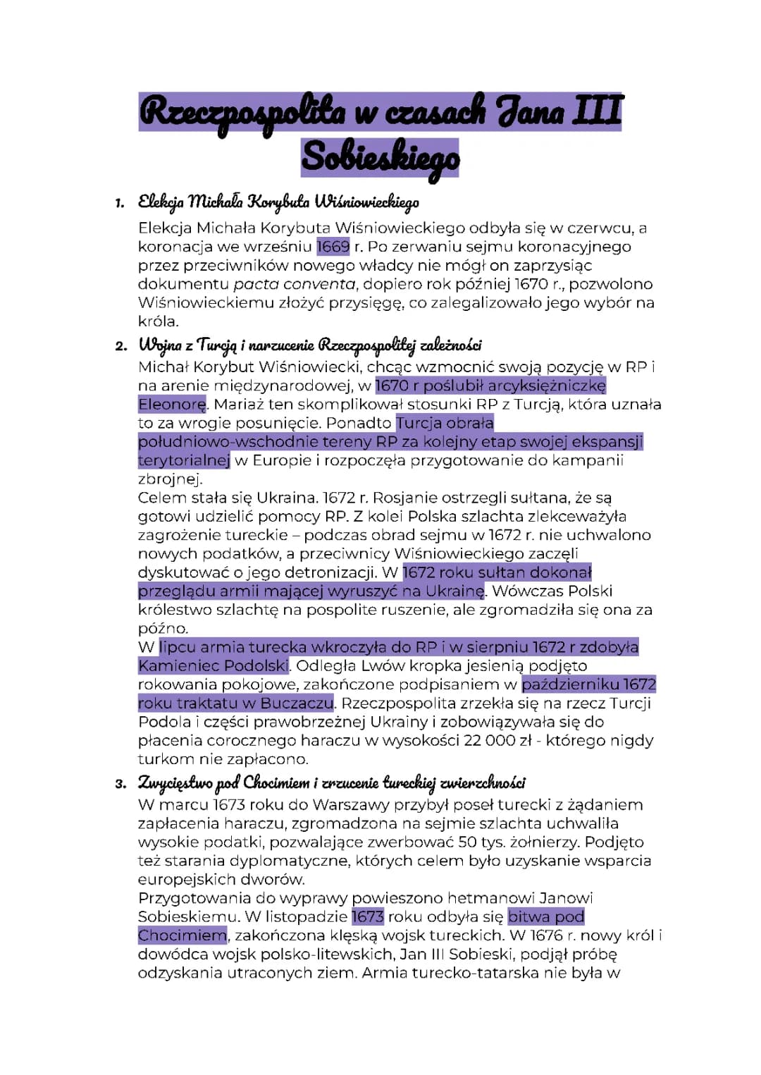 Rzeczpospolita w czasach Jana III Sobieskiego