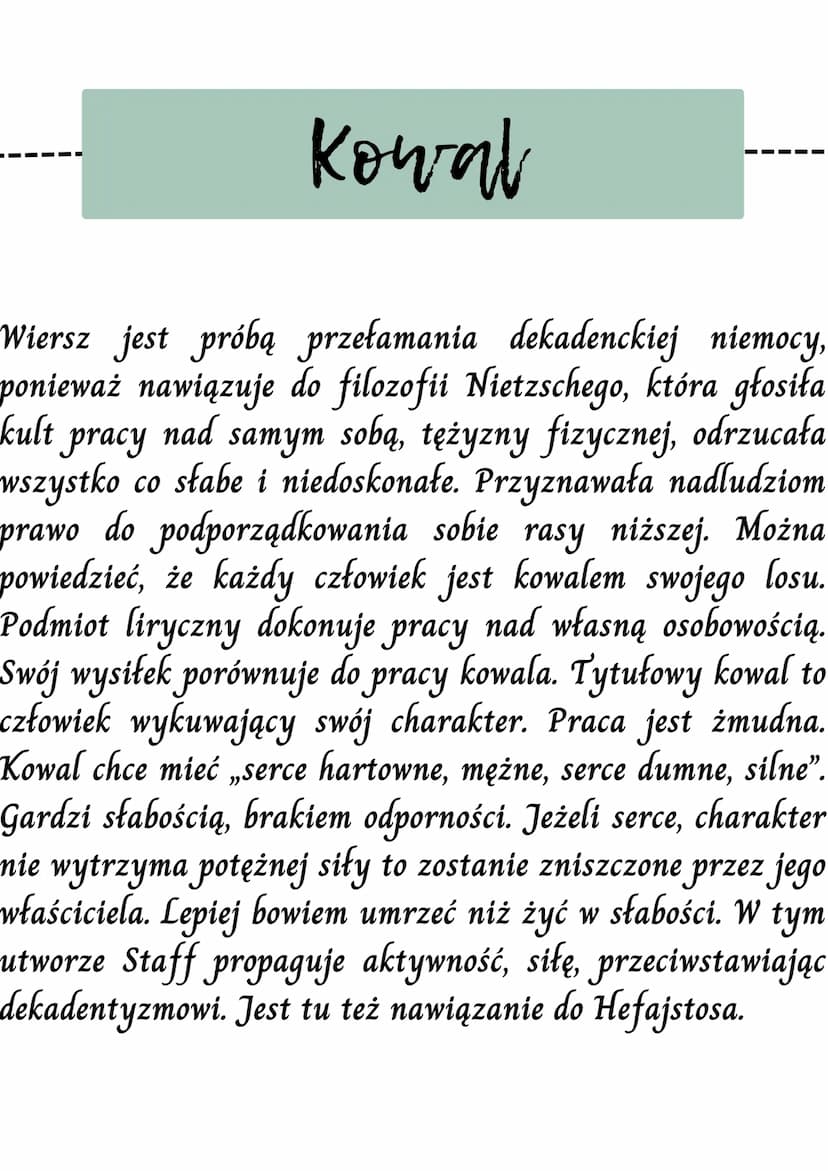 
<p>Leopold Staff był nietypowym pisarzem, który tworzył w trzech różnych epokach: młodej Polsce, 20-leciu międzywojennym i po wojnie. Te ep