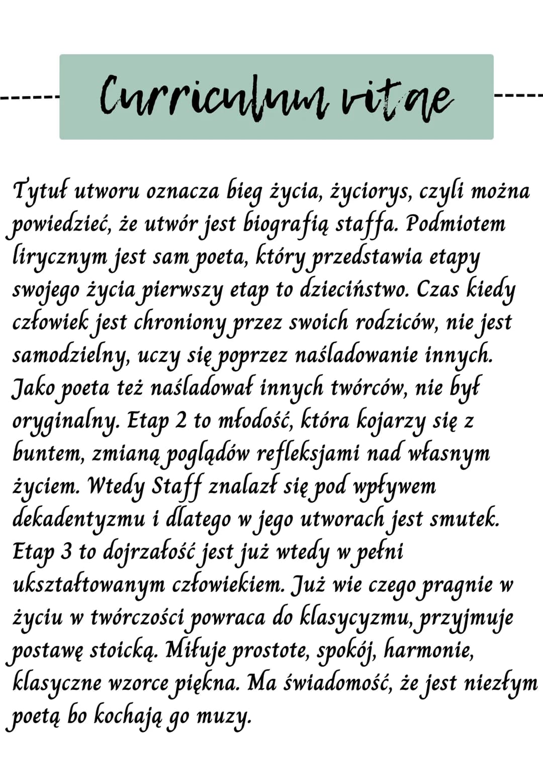 
<p>Leopold Staff był nietypowym pisarzem, który tworzył w trzech różnych epokach: młodej Polsce, 20-leciu międzywojennym i po wojnie. Te ep