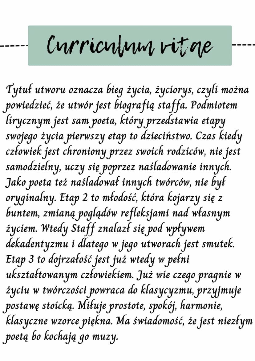 
<p>Leopold Staff był nietypowym pisarzem, który tworzył w trzech różnych epokach: młodej Polsce, 20-leciu międzywojennym i po wojnie. Te ep