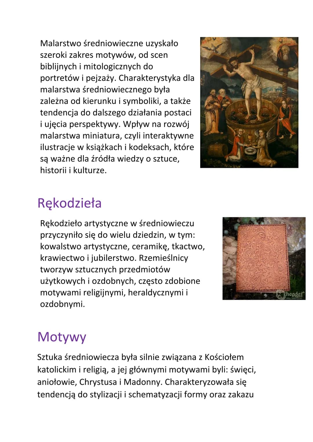 Sztuka średniowiecza
Sztuka średniowiecza to złożona i różnorodna dziedzina,
obejmująca okres od upadku Cesarstwa Rzymskiego w V
wieku do ok
