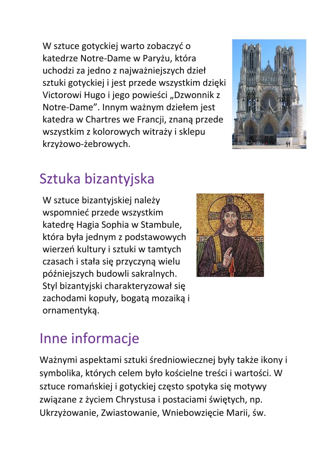 Sztuka średniowiecza
Sztuka średniowiecza to złożona i różnorodna dziedzina,
obejmująca okres od upadku Cesarstwa Rzymskiego w V
wieku do ok