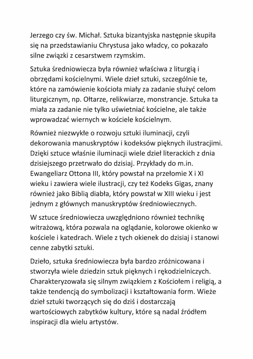 Sztuka średniowiecza
Sztuka średniowiecza to złożona i różnorodna dziedzina,
obejmująca okres od upadku Cesarstwa Rzymskiego w V
wieku do ok
