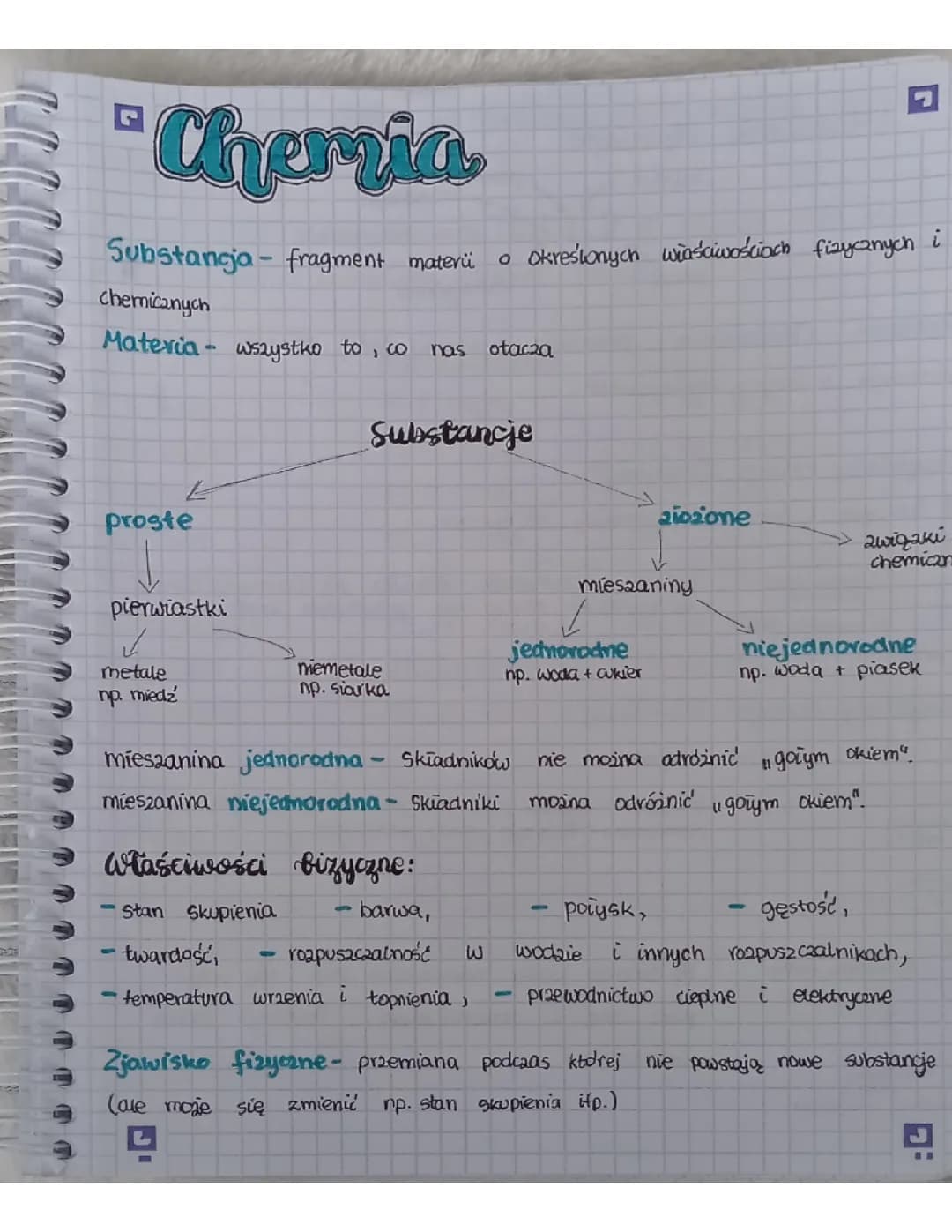 Chemia, Klasa 7, dział 1.