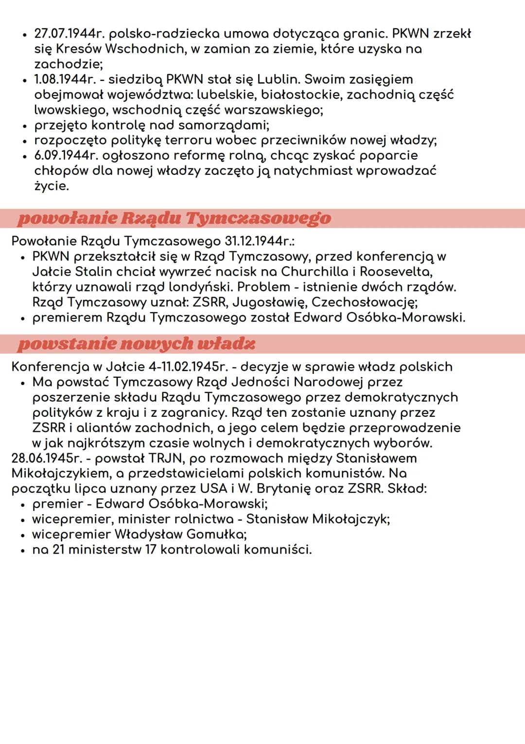 początki
komunizmu w Polsce
organizacje
PKWN - Polski Komitet Wyzwolenia Narodowego
ZPP - Związek Patriotów Polskich
CBKP - Centralne Biura 