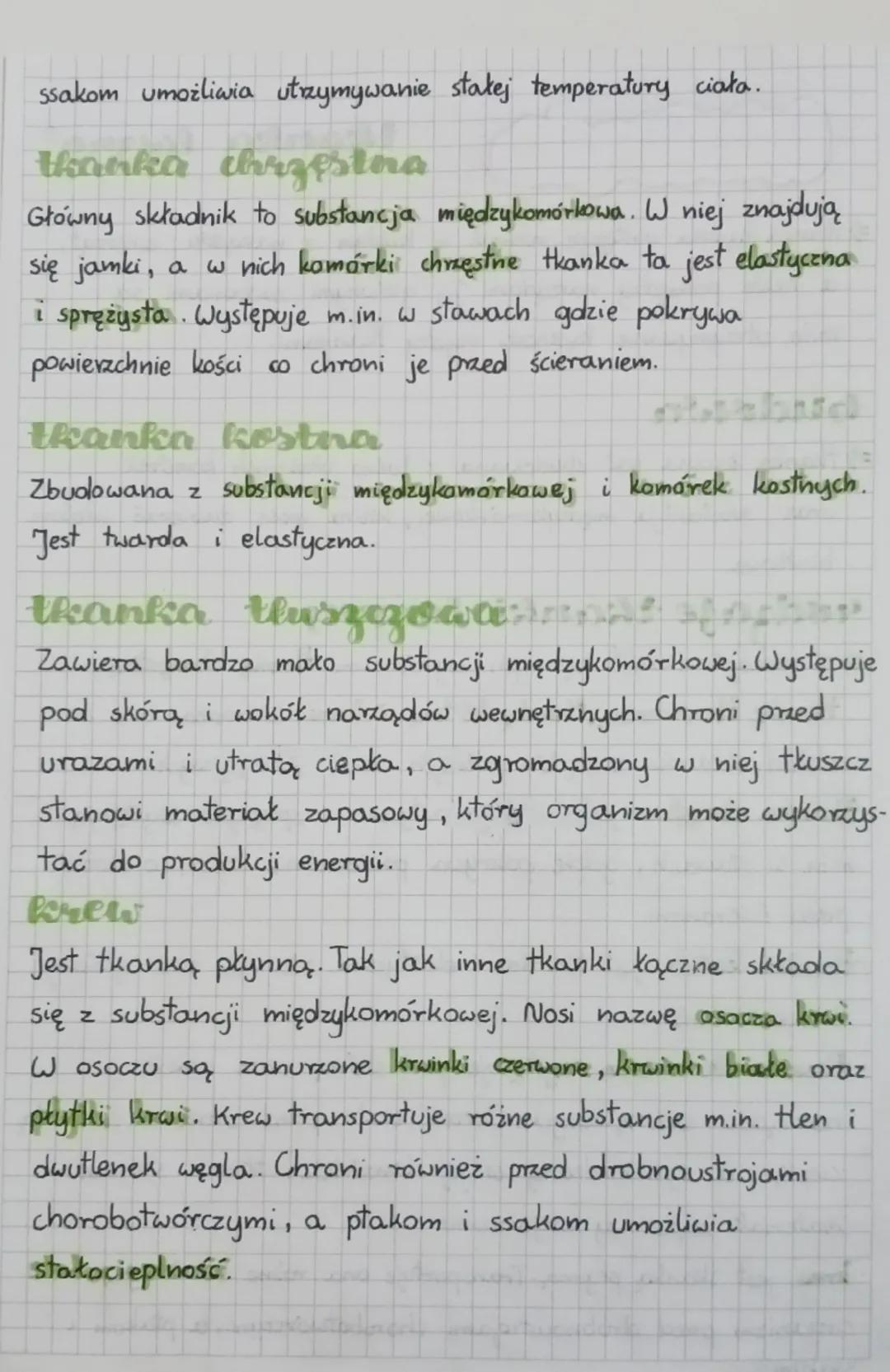 # Biologia
# Tkanką łączna
→ tkanka łączna występuje niemal w każdym z narządów zwierząt,
a także pomiędzy narządami. Jej głównymi zadaniami