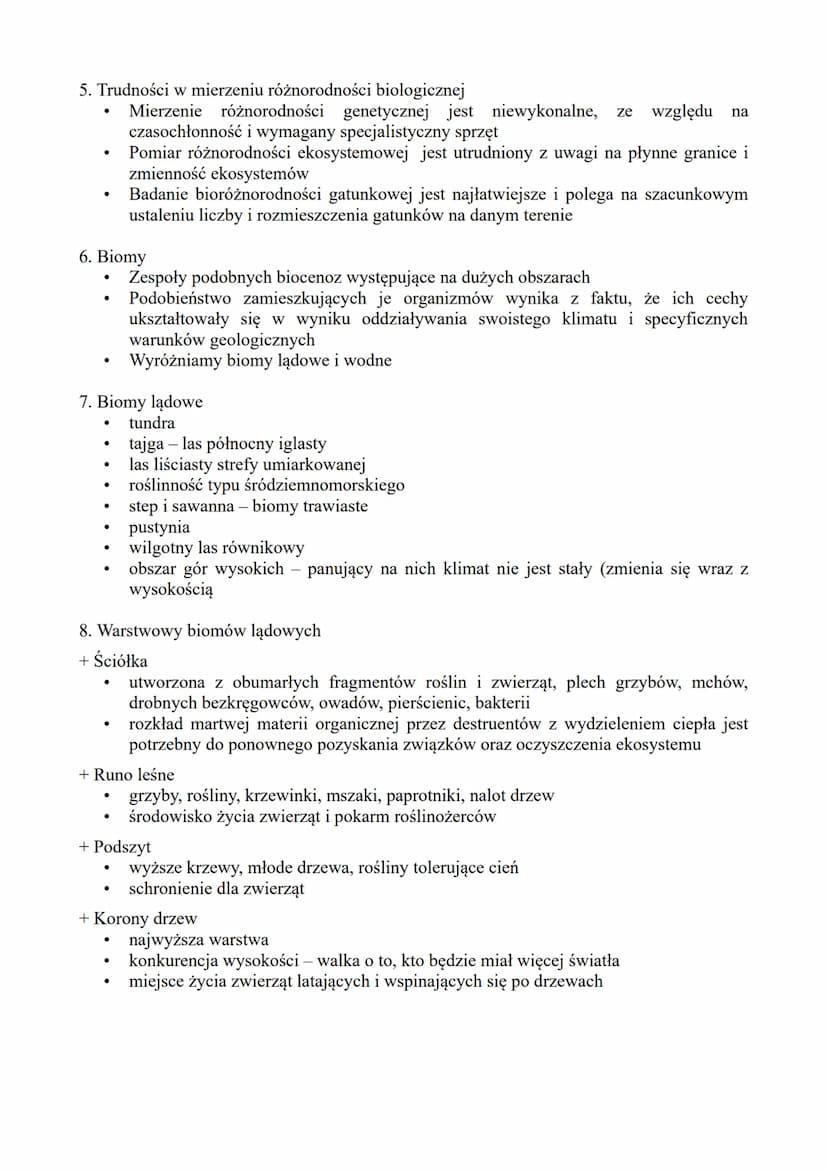 1. Czym jest różnorodność biologiczna?
Jest to bogactwo form życia na Ziemi, inaczej zwane bioróżnorodnością.
Wyróżnia się trzy poziomy bior