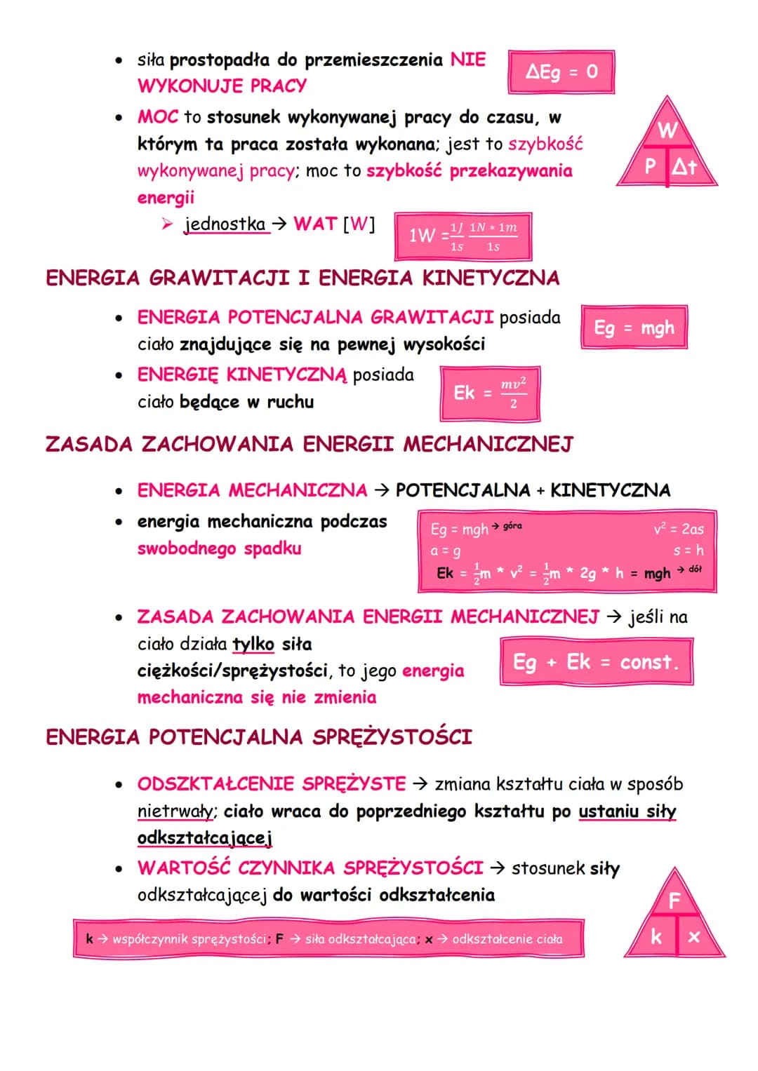 ZASADA ZACHOWANIA
rodzaje energii
➤ kinetyczna
➤ potencjalna ciężkości/grawitacji
potencjalna sprężystości
energia i jej przemiany
ENERGII
➤