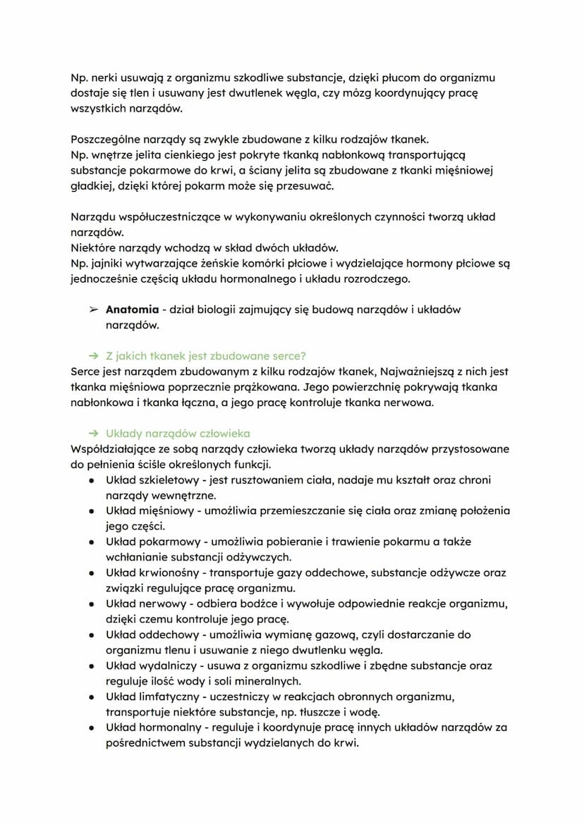 Biologia
temat: Organizm człowieka jako funkcjonalna całość
→ Hierarchiczna budowa ciała człowieka
1. komórki
2. tkanki
3. narządy
4. układy