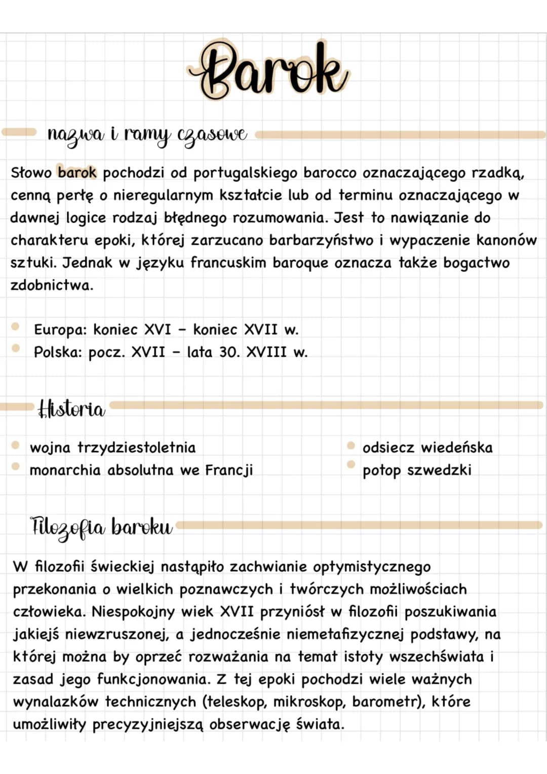 Barok
nazwa i ramy czasowe
Słowo barok pochodzi od portugalskiego barocco oznaczającego rzadką,
cenną perłę o nieregularnym kształcie lub od