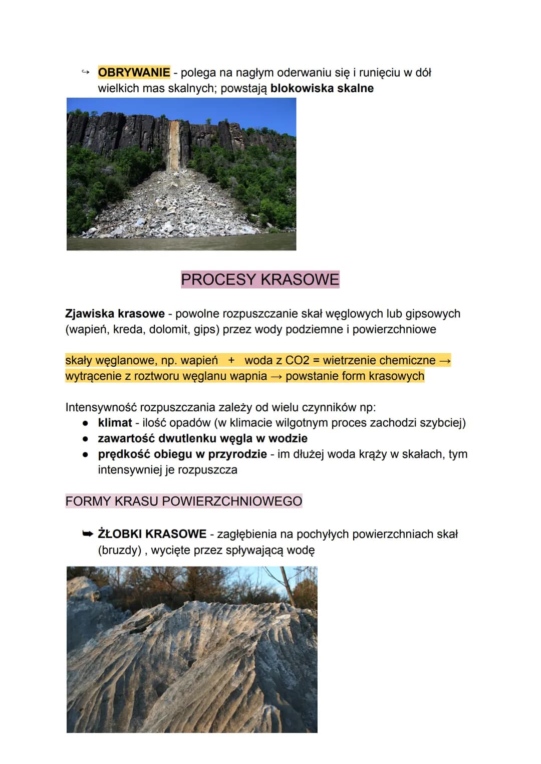 PROCESY EGZOGENICZNE
WIETRZENIE SKAŁ - proces geologiczny prowadzący do
• rozpadu skał
rozkładu skał
CZYNNIKI WPŁYWAJĄCE NA PRZEBIEG WIETRZE