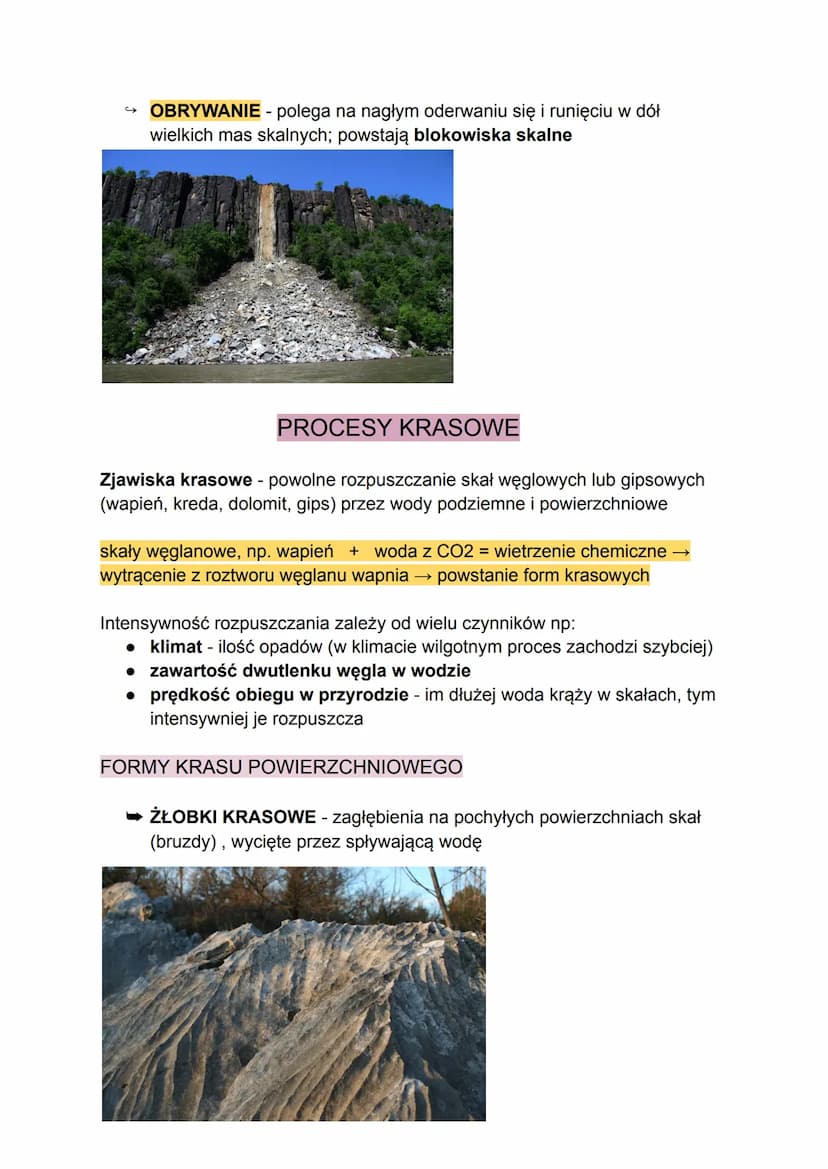 PROCESY EGZOGENICZNE
WIETRZENIE SKAŁ - proces geologiczny prowadzący do
• rozpadu skał
rozkładu skał
CZYNNIKI WPŁYWAJĄCE NA PRZEBIEG WIETRZE