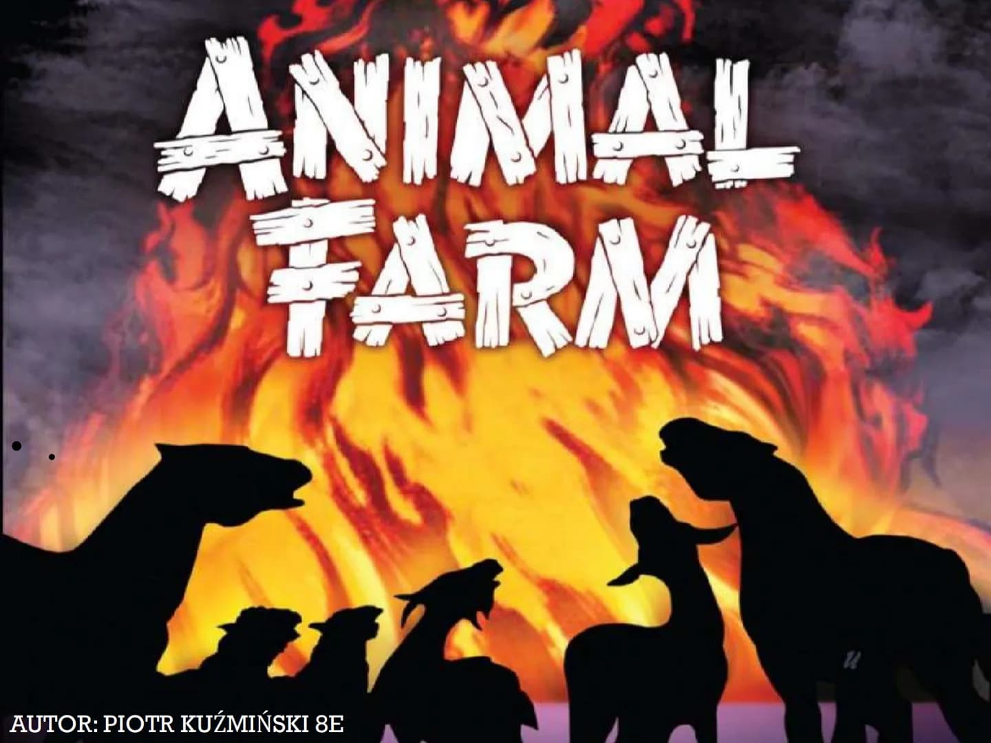 ANIMAL
FARM
AUTOR: PIOTR KUŹMIŃSKI 8E GENEZA UTWORU
Pomysł napisania powieści zrodził sie w
latach 30, bezpośrednio po udziale Orwella
w woj