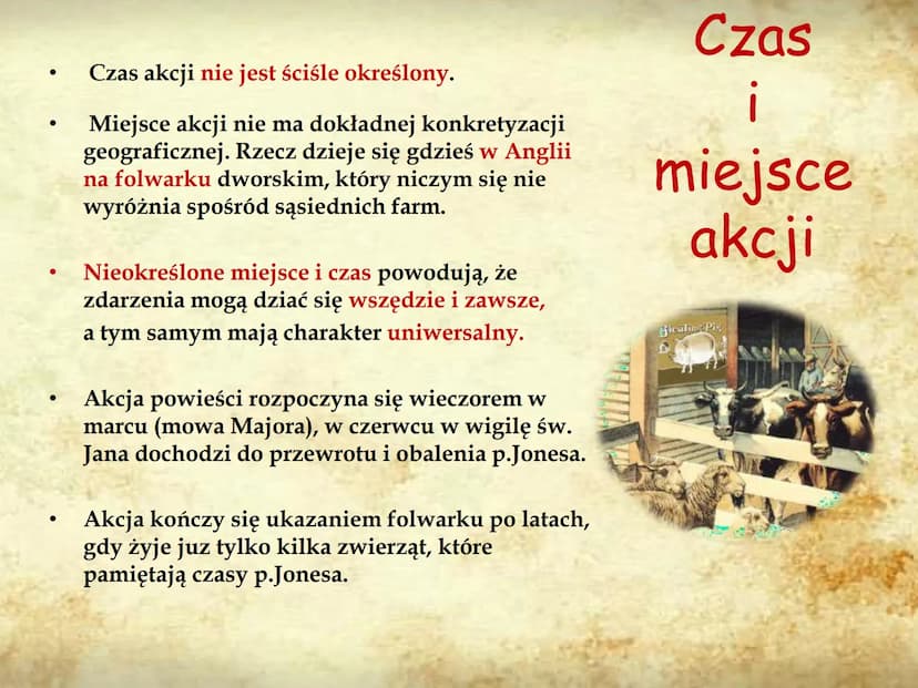 ANIMAL
FARM
AUTOR: PIOTR KUŹMIŃSKI 8E GENEZA UTWORU
Pomysł napisania powieści zrodził sie w
latach 30, bezpośrednio po udziale Orwella
w woj