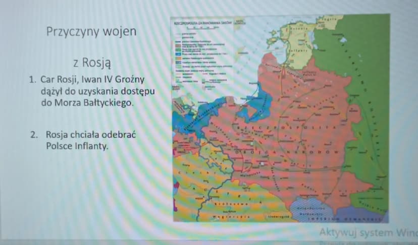 "
Wojny z Rosją "
historia 6
Podsumowanie tematu Ważne daty
1576-wybór Stefana Batorego na króla
Polski
1576-1586-lata panowanie Stefana
Bat