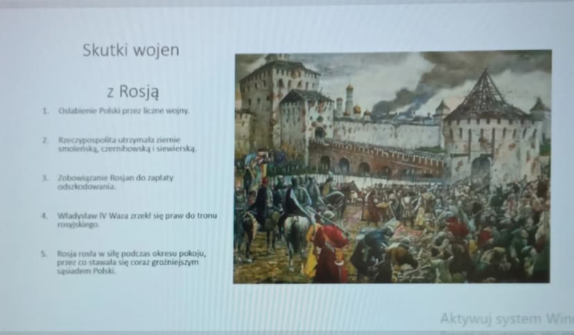 "
Wojny z Rosją "
historia 6
Podsumowanie tematu Ważne daty
1576-wybór Stefana Batorego na króla
Polski
1576-1586-lata panowanie Stefana
Bat