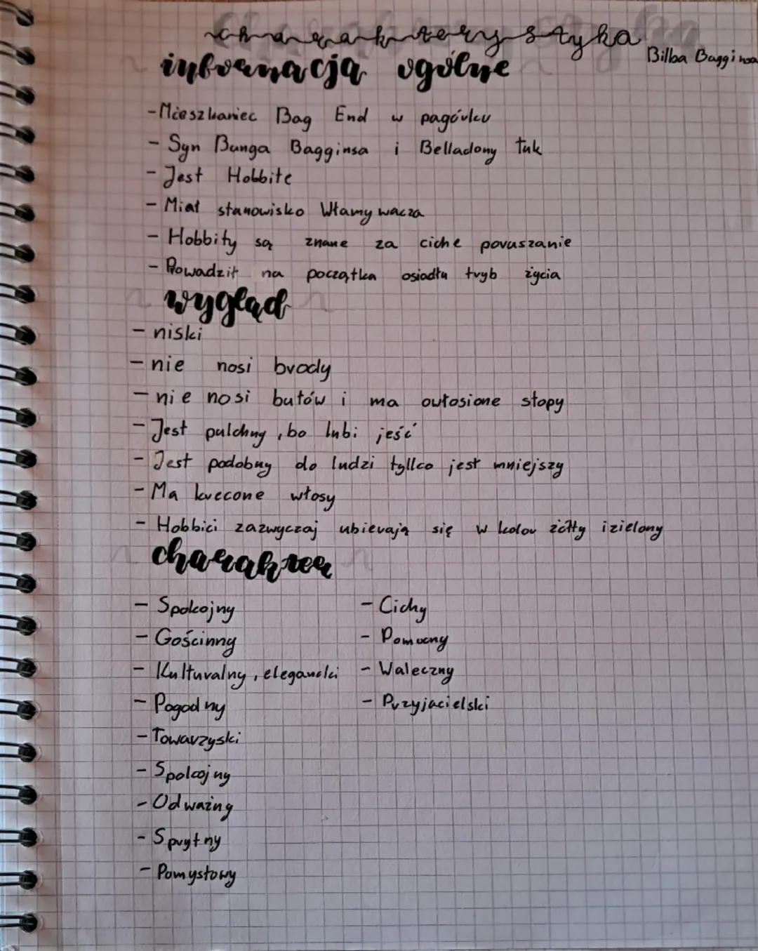 # charnabbery styka Bilba Buggina

# informacją golve

- Mieszkaniec Bag End w pagovku

- Syn Bunga Bagginsa i Belladony tuk

- Jest Hobbite