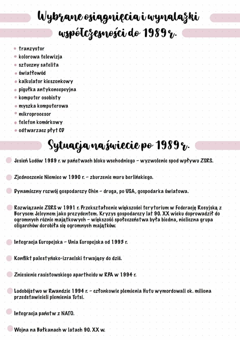 Współczesność
Współczesność to termin, którego używa się dla określenia zjawisk kulturowych po II wojnie
światowej.
Najwyraźniej wyodrębnia 