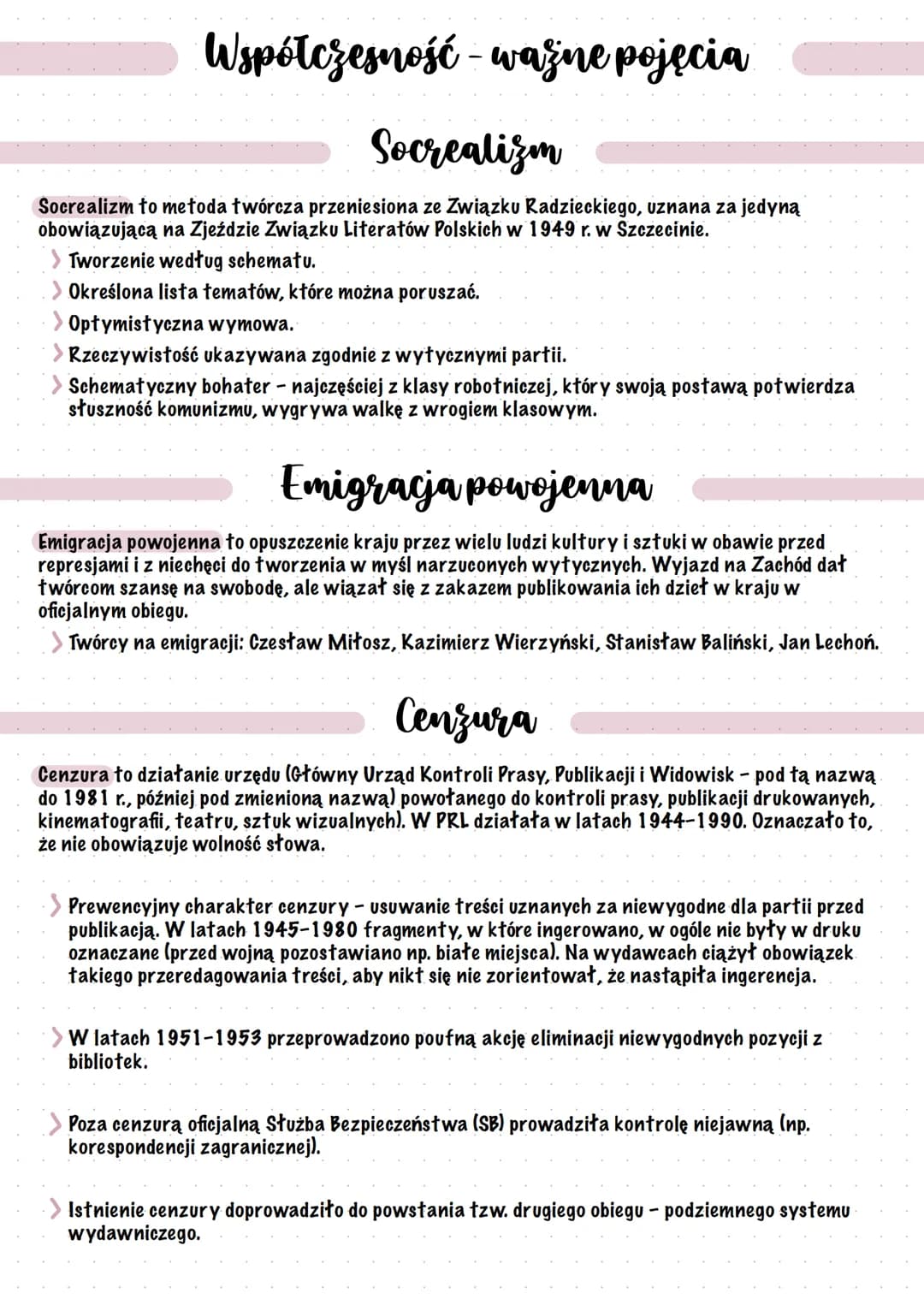 Współczesność
Współczesność to termin, którego używa się dla określenia zjawisk kulturowych po II wojnie
światowej.
Najwyraźniej wyodrębnia 