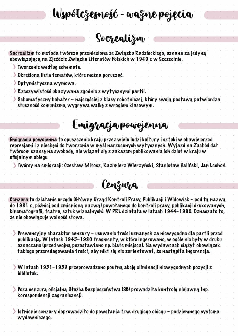 Współczesność
Współczesność to termin, którego używa się dla określenia zjawisk kulturowych po II wojnie
światowej.
Najwyraźniej wyodrębnia 