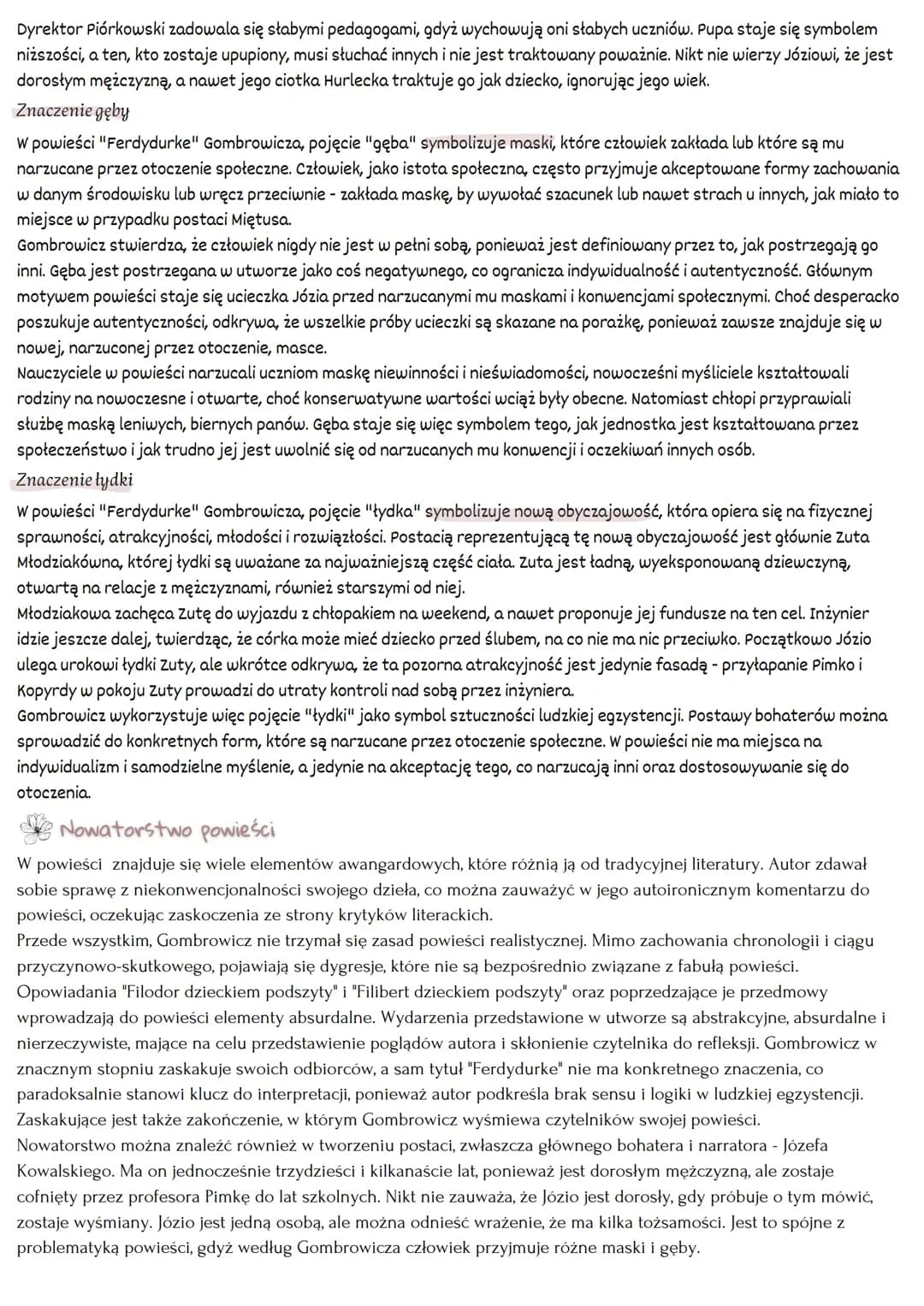 "Ferdydurke" Witold Gombrowicz
Geneza i tytul
Powieść została wydana w Warszawie w 1937 roku (na karcie tytułowej pierwszego wydania jest ro
