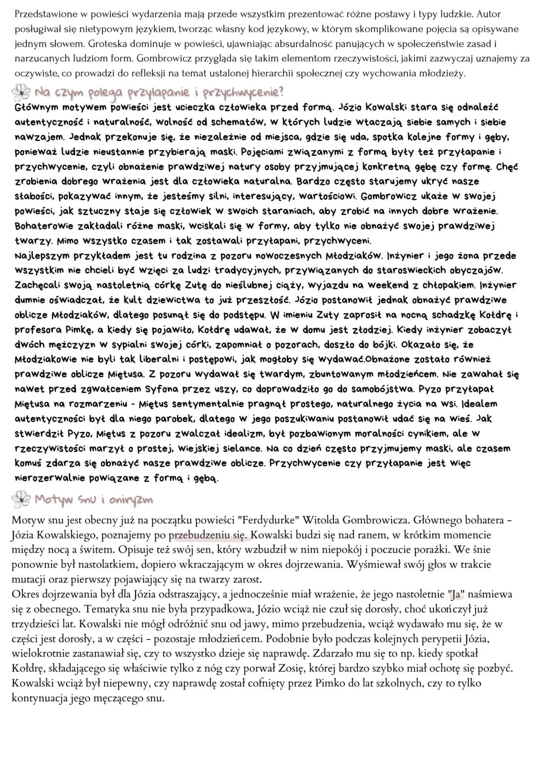 "Ferdydurke" Witold Gombrowicz
Geneza i tytul
Powieść została wydana w Warszawie w 1937 roku (na karcie tytułowej pierwszego wydania jest ro