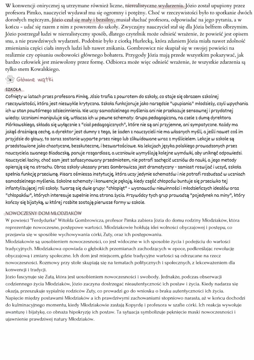 "Ferdydurke" Witold Gombrowicz
Geneza i tytul
Powieść została wydana w Warszawie w 1937 roku (na karcie tytułowej pierwszego wydania jest ro