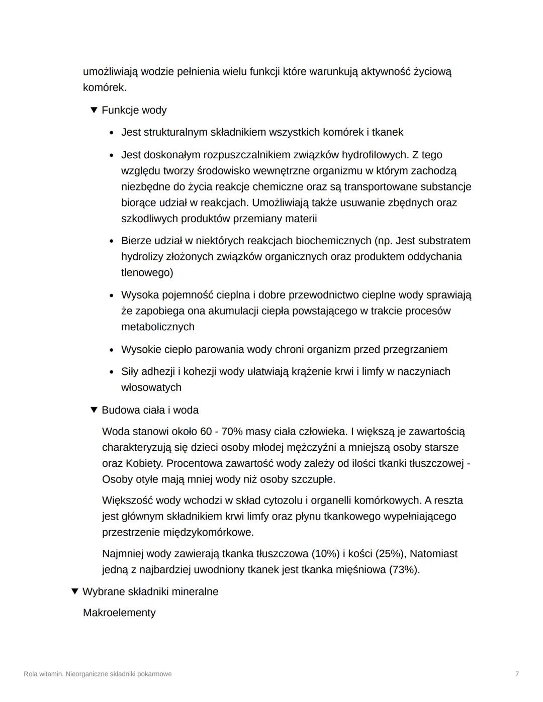 Rola witamin. Nieorganiczne
składniki pokarmowe
Tags
Checkbox
Date
Trudne
@November 3, 2023
▼ Nieorganiczne składniki pokarmowe
witaminy i s