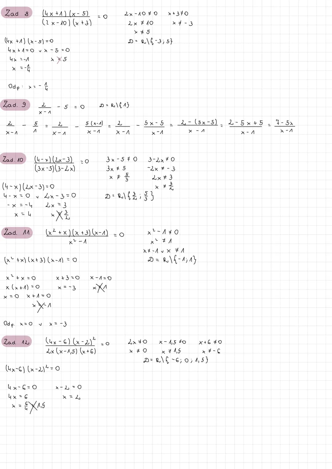 Zad. 1
x ³-8=0
x 3 = 8
x = 2
Zad. 2
Zad. 3.
Juma
Zad. 4
Zad. 5.
(x³ - 8) (x² - 4x - 5) = 0
<² - 4x - 5 = 0
A = 16-41 · (5) = 16+ 20 = 36
Zad