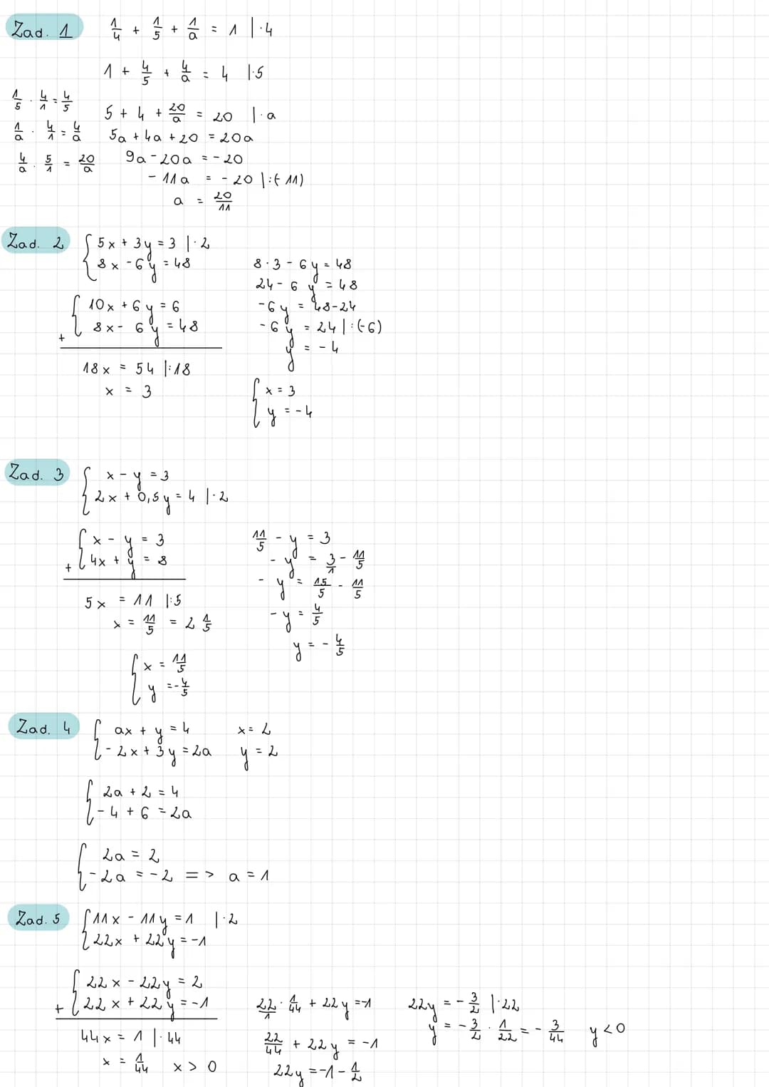 Zad. 1
x ³-8=0
x 3 = 8
x = 2
Zad. 2
Zad. 3.
Juma
Zad. 4
Zad. 5.
(x³ - 8) (x² - 4x - 5) = 0
<² - 4x - 5 = 0
A = 16-41 · (5) = 16+ 20 = 36
Zad