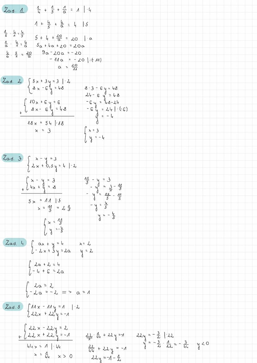 Zad. 1
x ³-8=0
x 3 = 8
x = 2
Zad. 2
Zad. 3.
Juma
Zad. 4
Zad. 5.
(x³ - 8) (x² - 4x - 5) = 0
<² - 4x - 5 = 0
A = 16-41 · (5) = 16+ 20 = 36
Zad