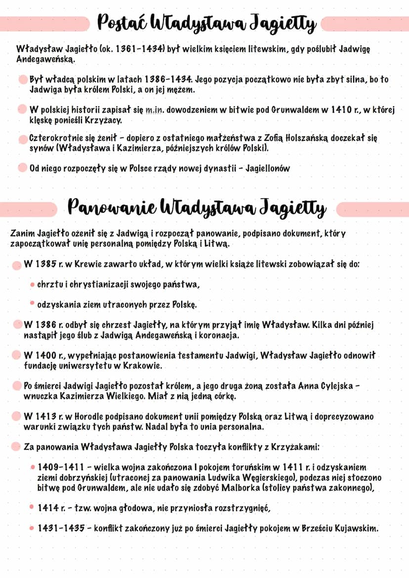 Panowanie Jadwigi
Andegaweńskiej i
Władysława Jagietty
Postać Jadwigi Andegaweńskiej
Jadwiga Andegaweńska (1374-1999) była młodszą córką Lud