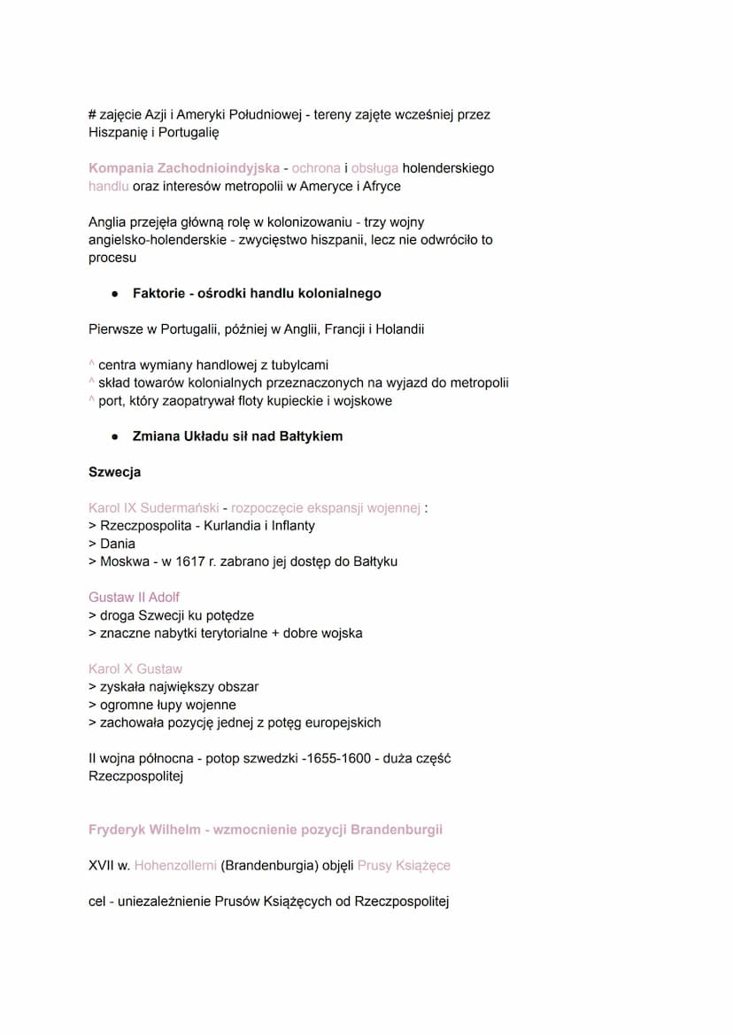 Nowe potęgi europejskie w XVII wieku
Portugalia i Hiszpania, związane unią personalną od 1581 r. znalazły się
w kryzysie przez problemy społ